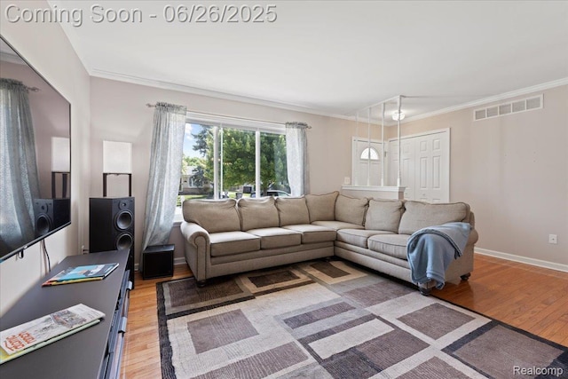 41615 Westmeath Cir, Clinton Township, MI 48038 - living area with crown molding and light wood-style flooring