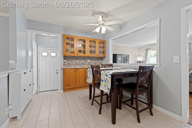 41615 Westmeath Cir, Clinton Township, MI 48038 - dining space with a ceiling fan and light wood-style floors