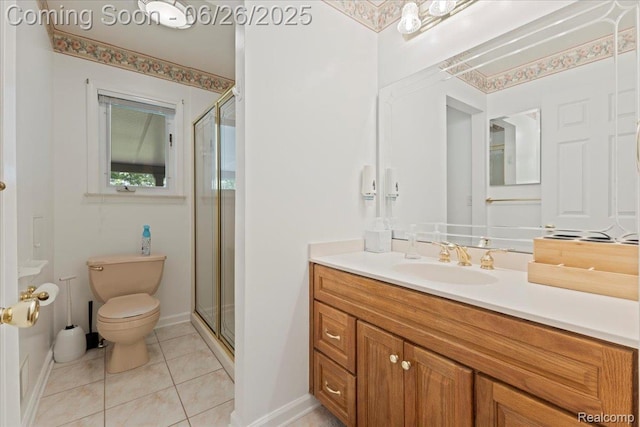 41615 Westmeath Cir, Clinton Township, MI 48038 - full bath featuring vanity, a shower stall, and tile patterned floors