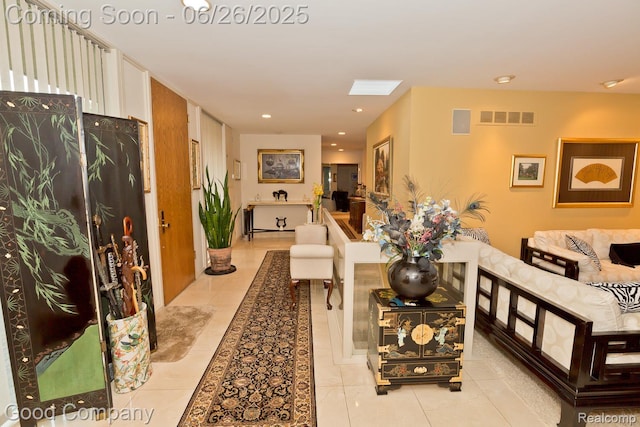 3788 Crestlake Dr, Bloomfield Hills, MI 48304 - living room featuring light tile patterned floors and recessed lighting