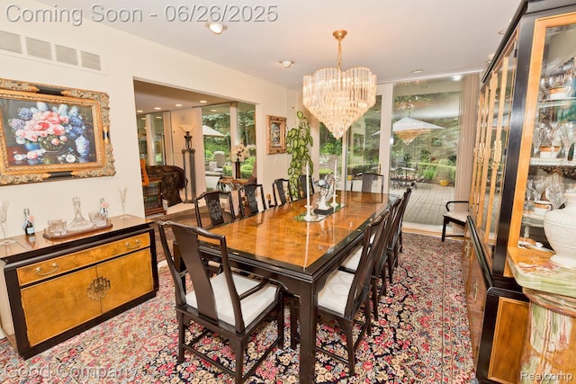 3788 Crestlake Dr, Bloomfield Hills, MI 48304 - dining room featuring a chandelier and recessed lighting