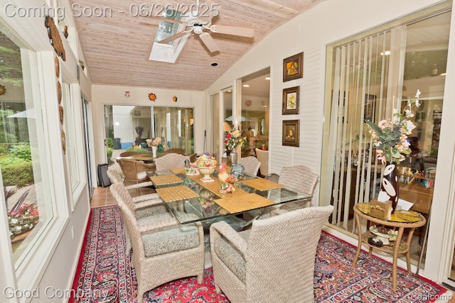 3788 Crestlake Dr, Bloomfield Hills, MI 48304 - sunroom / solarium with lofted ceiling, wood ceiling, and a skylight