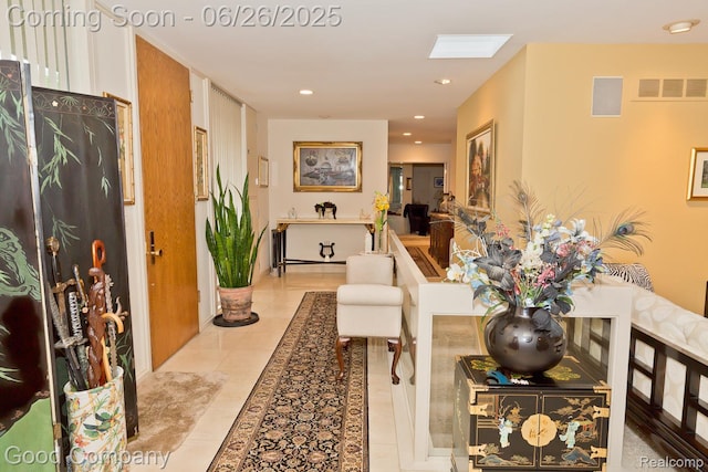 3788 Crestlake Dr, Bloomfield Hills, MI 48304 - corridor with light tile patterned flooring and recessed lighting