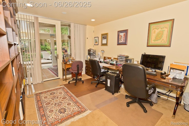 3788 Crestlake Dr, Bloomfield Hills, MI 48304 - office with recessed lighting and french doors