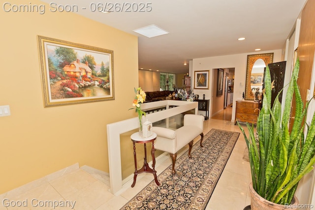 3788 Crestlake Dr, Bloomfield Hills, MI 48304 - hall with light tile patterned floors and recessed lighting