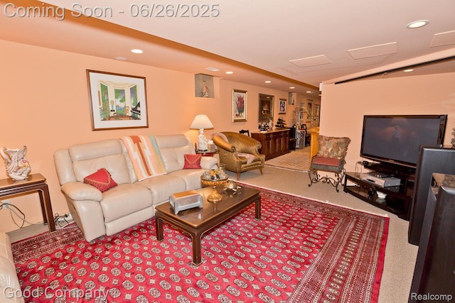 3788 Crestlake Dr, Bloomfield Hills, MI 48304 - living room featuring carpet floors and recessed lighting