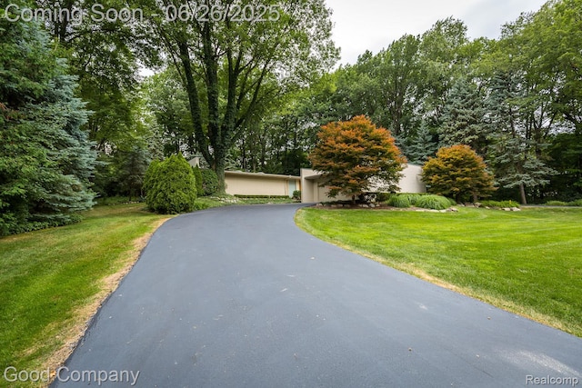 3788 Crestlake Dr, Bloomfield Hills, MI 48304 - view of property hidden behind natural elements featuring a front lawn and driveway