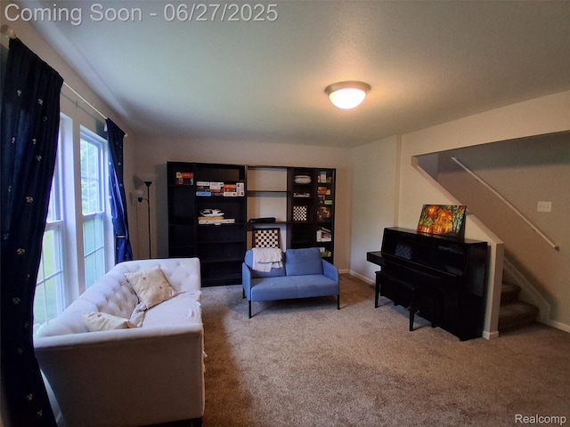 155 Cascade Ln, Waterford, MI 48327 - sitting room with stairway and carpet