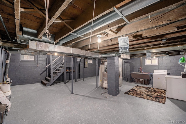 701 Cleophus Pkwy, Lincoln Park, MI 48146 - basement with separate washer and dryer and stairs