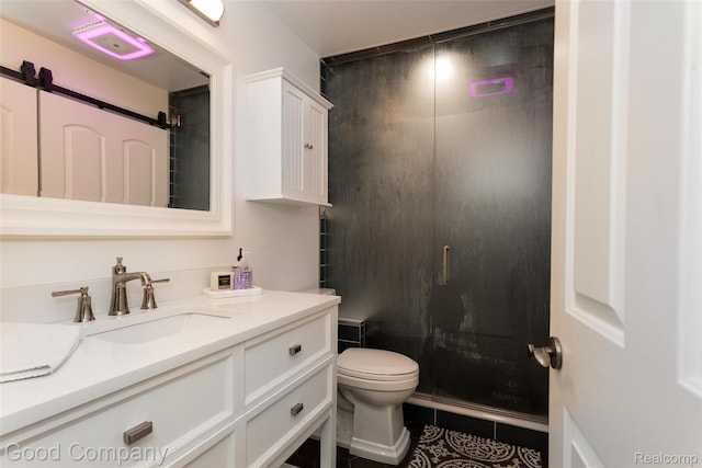 605 S Troy St, Royal Oak, MI 48067 - full bath featuring vanity, a stall shower, and tile patterned floors