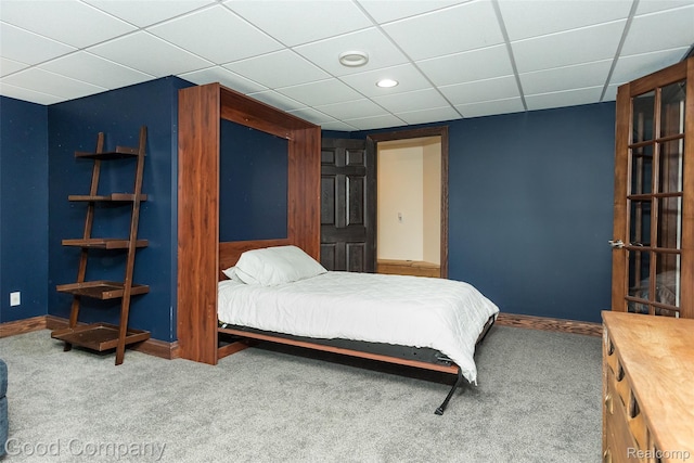 605 S Troy St, Royal Oak, MI 48067 - bedroom with carpet, recessed lighting, and a drop ceiling
