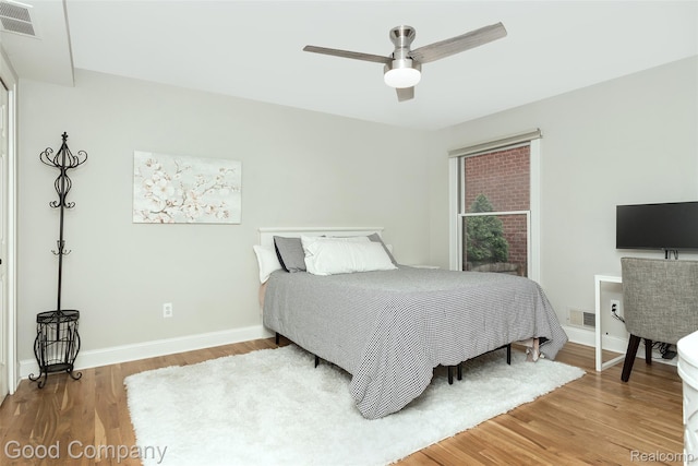 605 S Troy St, Royal Oak, MI 48067 - bedroom featuring wood finished floors and a ceiling fan