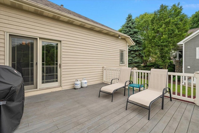 7870 Mooring Ct, Hudsonville, MI 49426 - wooden deck featuring a grill