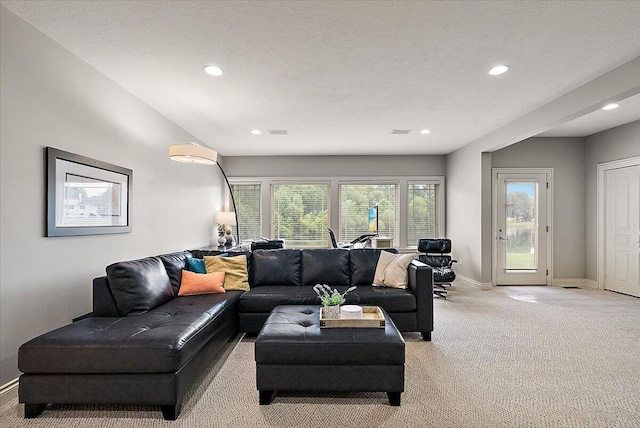 7870 Mooring Ct, Hudsonville, MI 49426 - living area featuring light carpet and recessed lighting