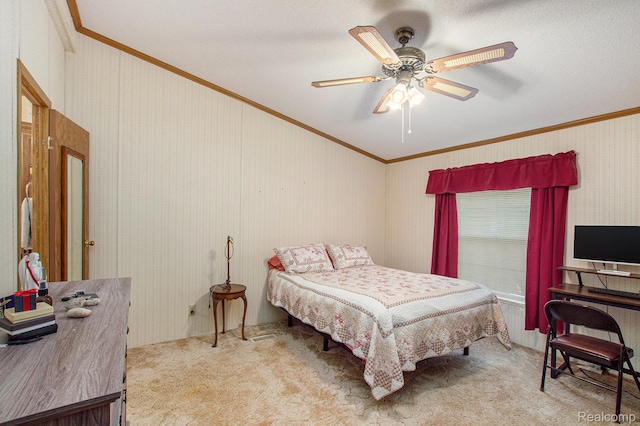 2900 Hyde Park, Bay City, MI 48706 - carpeted bedroom featuring ornamental molding and ceiling fan