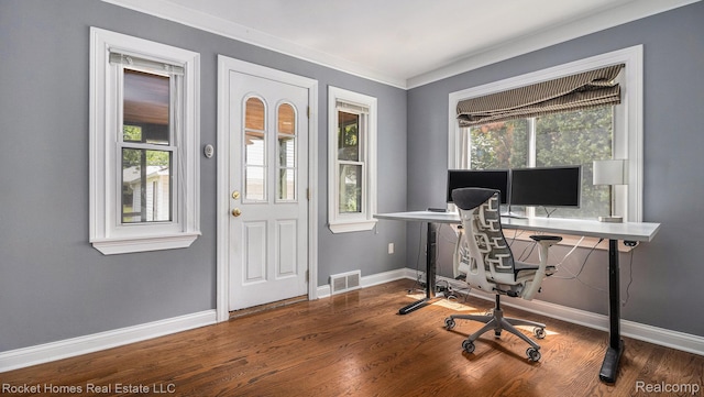 22011 Englehardt St, Saint Clair Shores, MI 48080 - office space featuring wood finished floors and ornamental molding