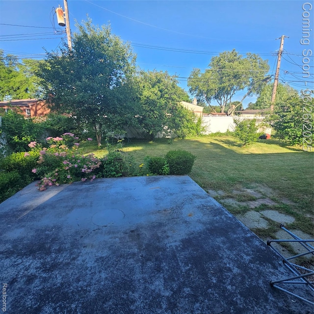 30146 Boewe Dr, Warren, MI 48092 - view of grassy yard with a patio