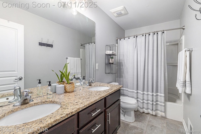59141 Peters Barn Dr, South Lyon, MI 48178 - full bath with double vanity and shower / tub combo with curtain