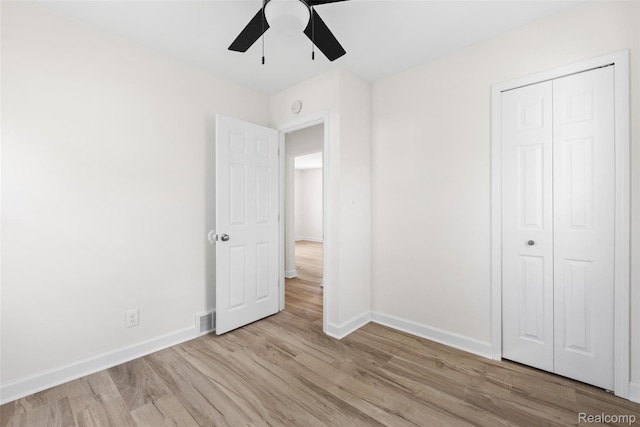 23723 Vassar Ave, Hazel Park, MI 48030 - unfurnished bedroom with wood finished floors, a closet, and ceiling fan