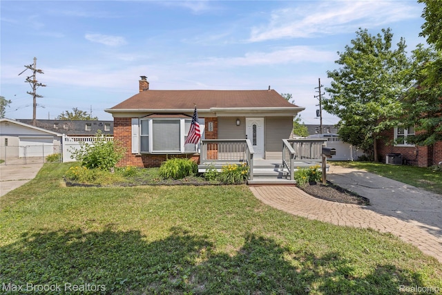 1122 Symes Ct, Royal Oak, MI 48067 - bungalow-style home with a porch and a chimney