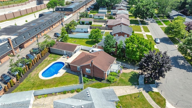 1122 Symes Ct, Royal Oak, MI 48067 - aerial view of residential area featuring a pool area
