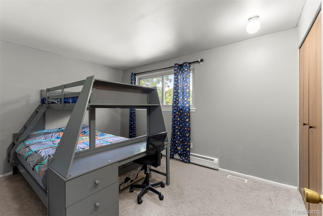 2738 Berry Dr, Bloomfield Hills, MI 48304 - carpeted bedroom with a baseboard radiator and baseboards