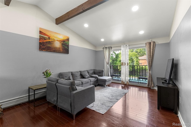 2738 Berry Dr, Bloomfield Hills, MI 48304 - living area featuring hardwood / wood-style flooring, a baseboard radiator, and recessed lighting