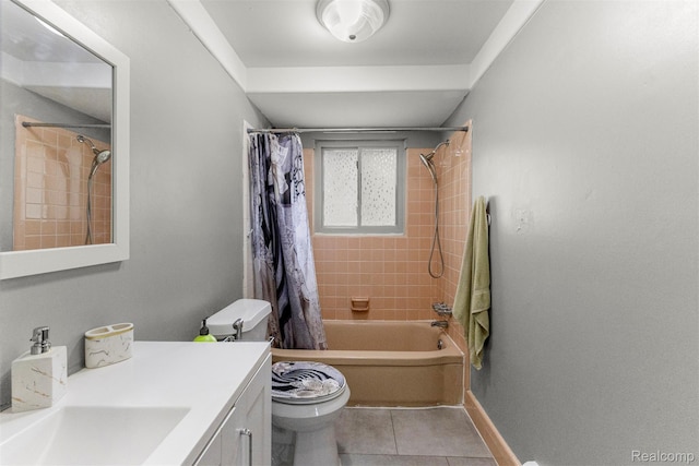 2738 Berry Dr, Bloomfield Hills, MI 48304 - full bathroom featuring shower / tub combo, vanity, and tile patterned flooring