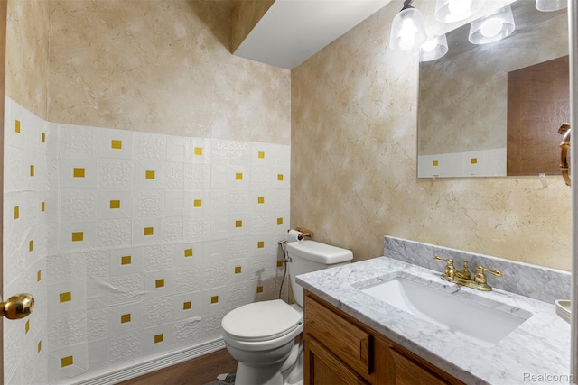 2738 Berry Dr, Bloomfield Hills, MI 48304 - half bath with vanity and wood finished floors