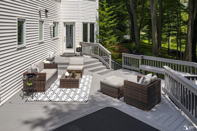 7145 S Valley Cir, Lambertville, MI 48144 - wooden deck with outdoor lounge area