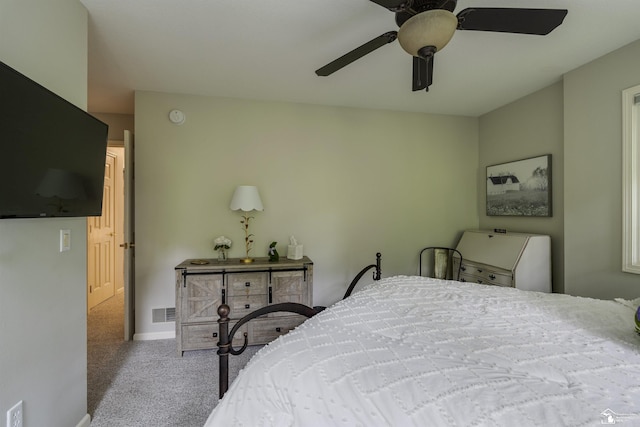 7145 S Valley Cir, Lambertville, MI 48144 - bedroom featuring carpet flooring and ceiling fan