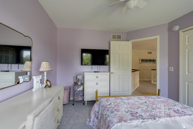 7145 S Valley Cir, Lambertville, MI 48144 - bedroom with carpet flooring and ceiling fan