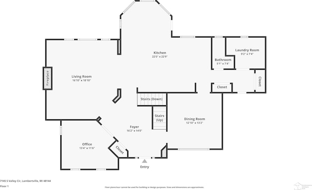 7145 S Valley Cir, Lambertville, MI 48144 - view of floor plan / room layout