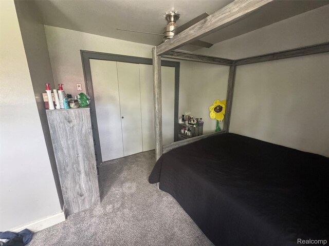 16740 Woodingham Dr, Detroit, MI 48221 - carpeted bedroom with a ceiling fan and a closet