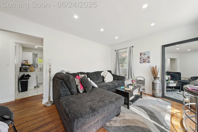 18625 Codding St, Detroit, MI 48219 - living room featuring recessed lighting and wood finished floors