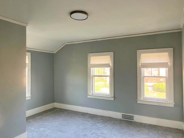 3254 W W Philadelphia St, Detroit, MI 48206 - empty room with carpet flooring, crown molding, and vaulted ceiling