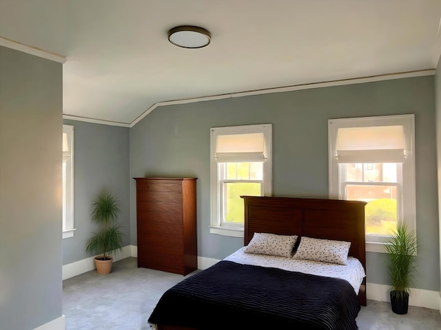 3254 W W Philadelphia St, Detroit, MI 48206 - bedroom with ornamental molding, carpet floors, and lofted ceiling