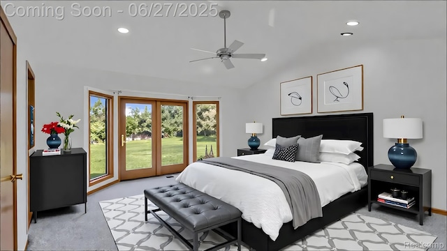 5050 Burton Rd, Capac, MI 48014 - bedroom featuring lofted ceiling, recessed lighting, and a ceiling fan