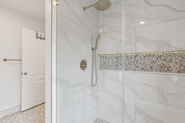 46746 Merion Cir, Northville, MI 48168 - full bathroom featuring a marble finish shower
