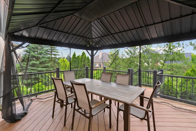 46746 Merion Cir, Northville, MI 48168 - wooden terrace with outdoor dining space