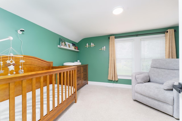 4151 Dexter Ann Arbor Rd, Ann Arbor, MI 48103 - carpeted bedroom with lofted ceiling and a nursery area