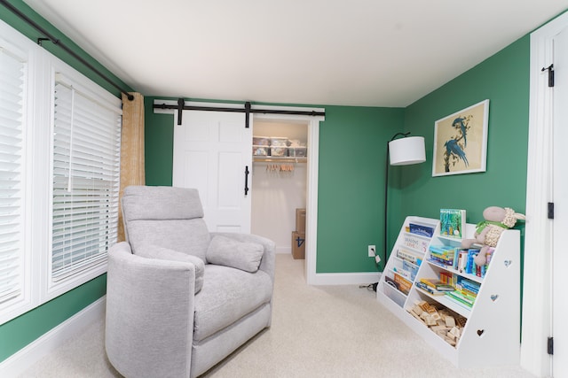 4151 Dexter Ann Arbor Rd, Ann Arbor, MI 48103 - sitting room with carpet floors and a barn door