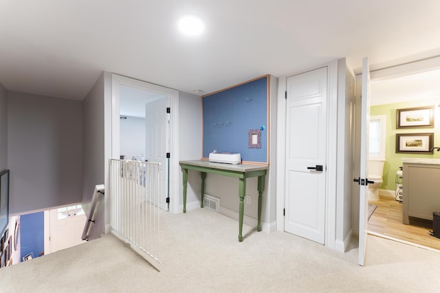 4151 Dexter Ann Arbor Rd, Ann Arbor, MI 48103 - hallway featuring an upstairs landing and carpet flooring