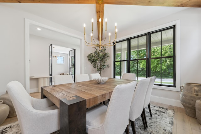 1053 Canterbury St, Birmingham, MI 48009 - dining space with a chandelier and light wood finished floors