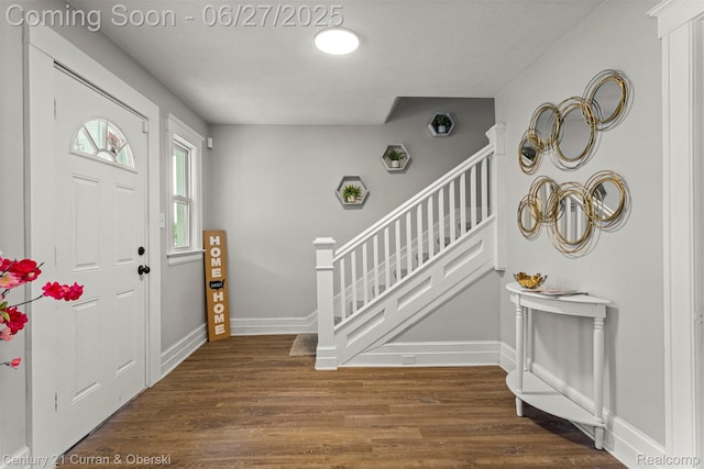 3917 Bewick St, Detroit, MI 48214 - foyer entrance with stairway and wood finished floors