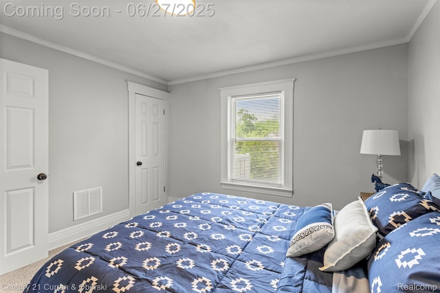 3917 Bewick St, Detroit, MI 48214 - bedroom with ornamental molding and carpet flooring