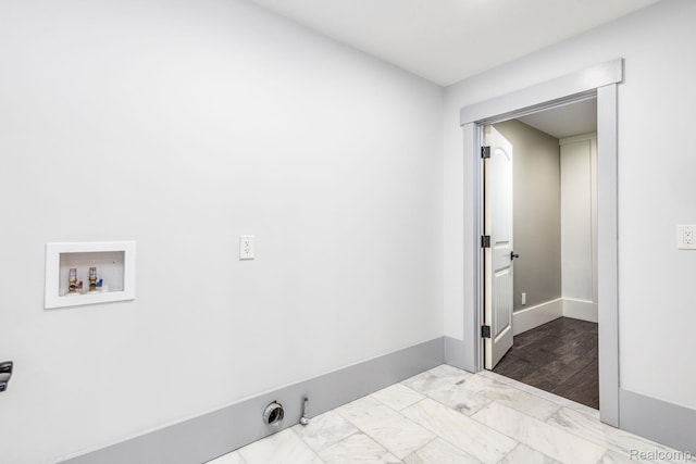 2685 Fry Rd, Highland, MI 48357 - washroom featuring washer hookup, hookup for a gas dryer, and marble finish floors