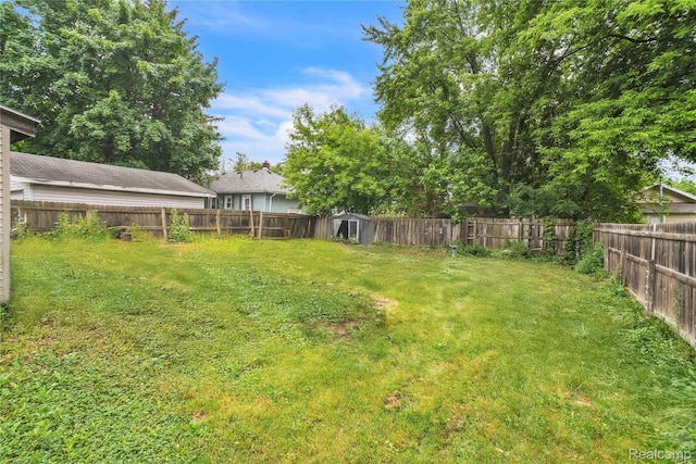 2211 Avon St, Saginaw, MI 48602 - fenced backyard with a storage unit