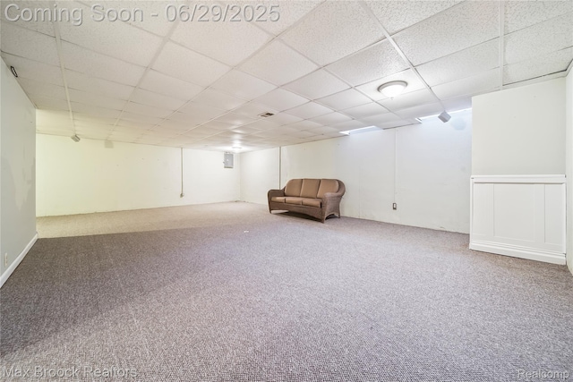 15653 Heather Ridge Trl, Clinton Township, MI 48038 - finished below grade area with carpet and a drop ceiling