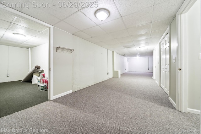 15653 Heather Ridge Trl, Clinton Township, MI 48038 - finished below grade area featuring carpet and a drop ceiling